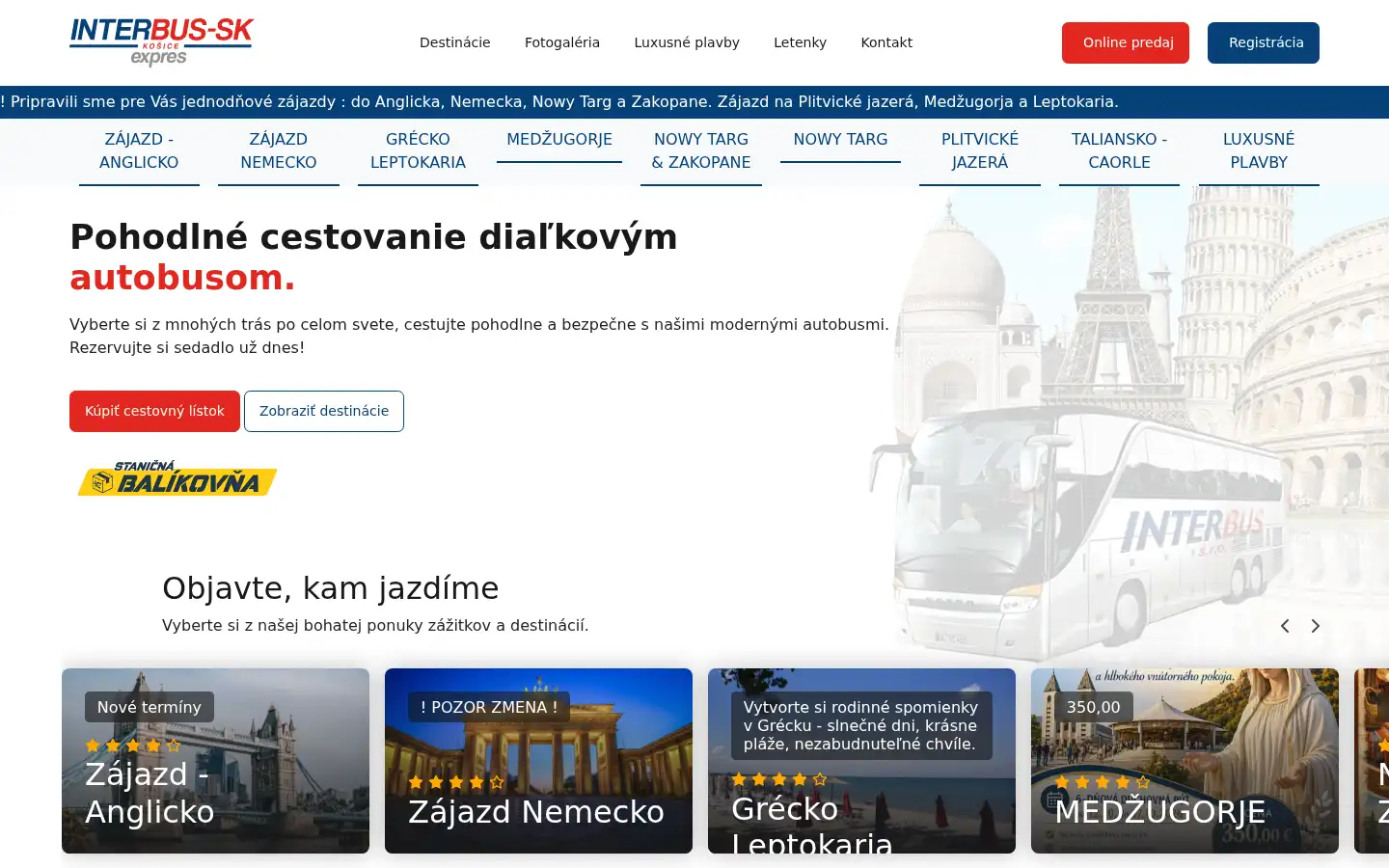 Screenshot of interbus.sk