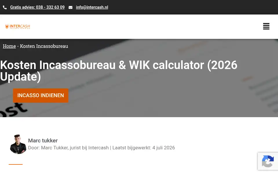 Screenshot of intercash.nl