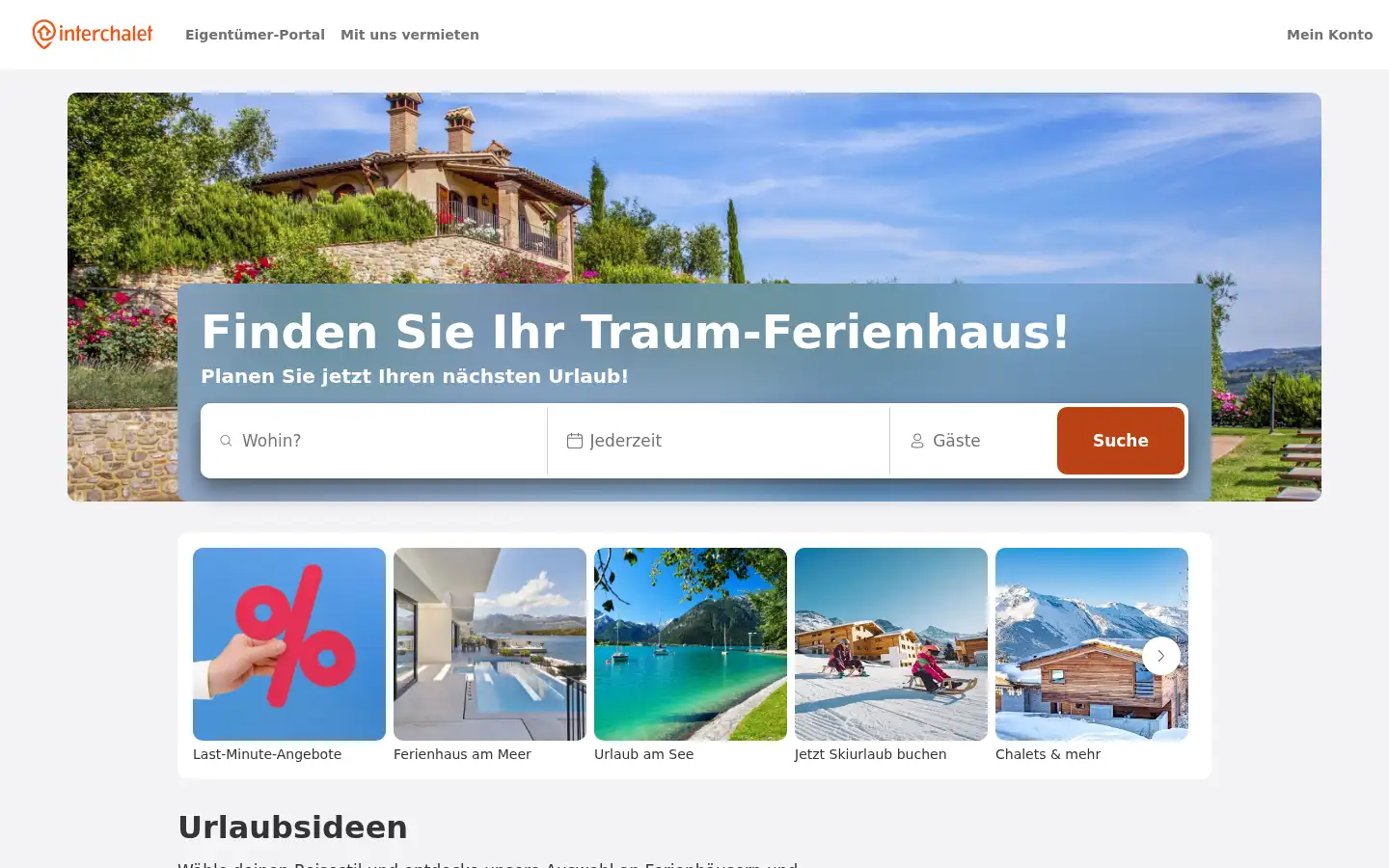 Screenshot of interchalet.de