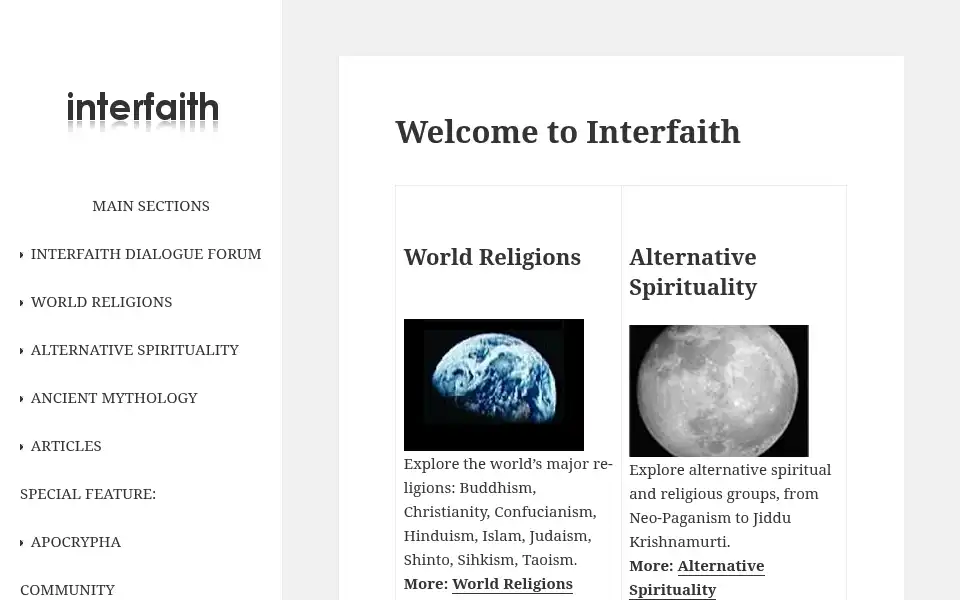 Screenshot of interfaith.org