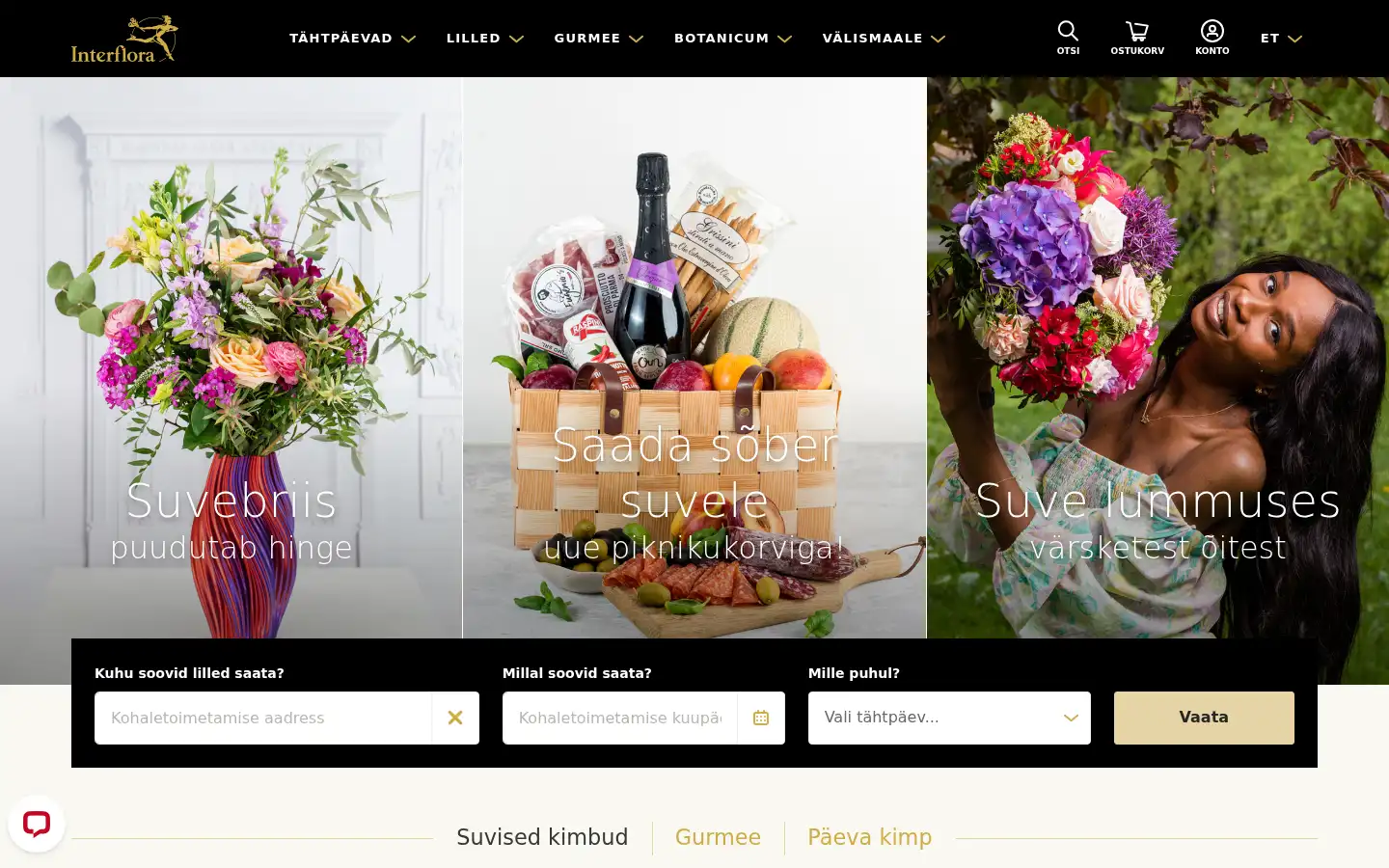 Screenshot of interflora.ee