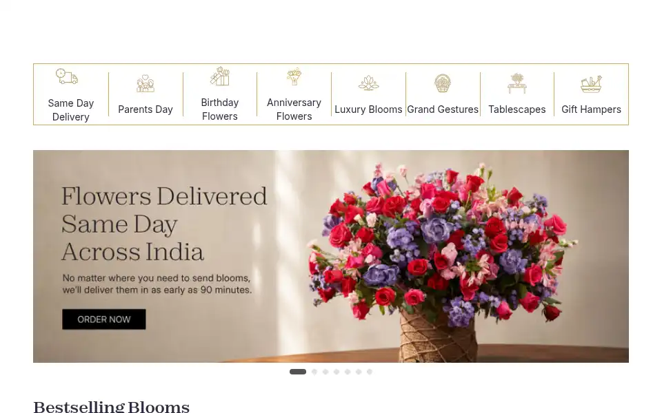 Screenshot of interflora.in