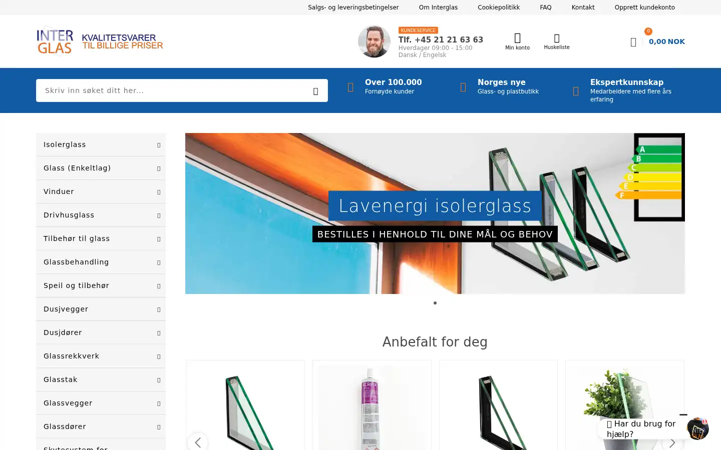 Screenshot of interglas.no