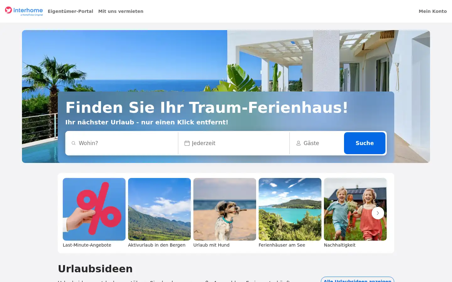 Screenshot of interhome.at