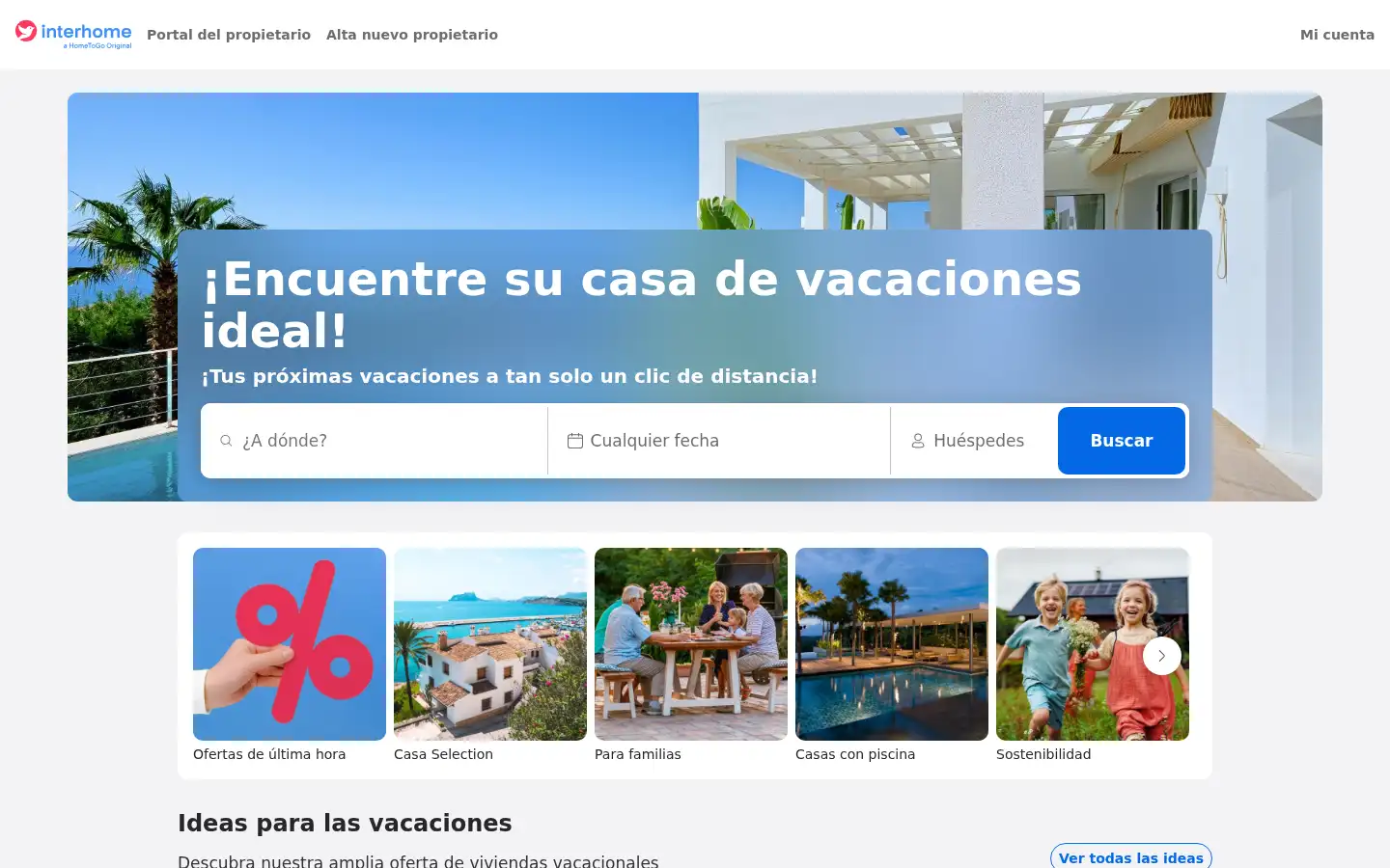 Screenshot of interhome.es