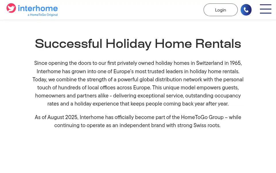 Screenshot of interhome.group