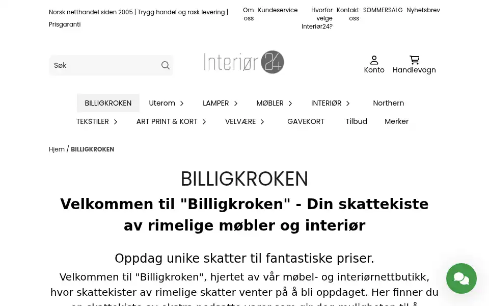Screenshot of interior24.no