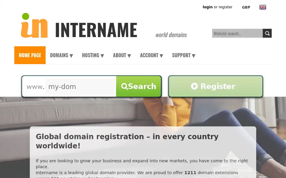 Screenshot of intername.uk