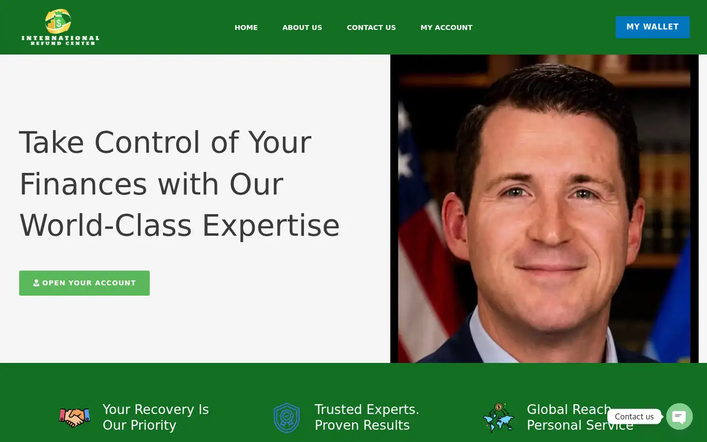 Screenshot of internationalrefundcenter.com