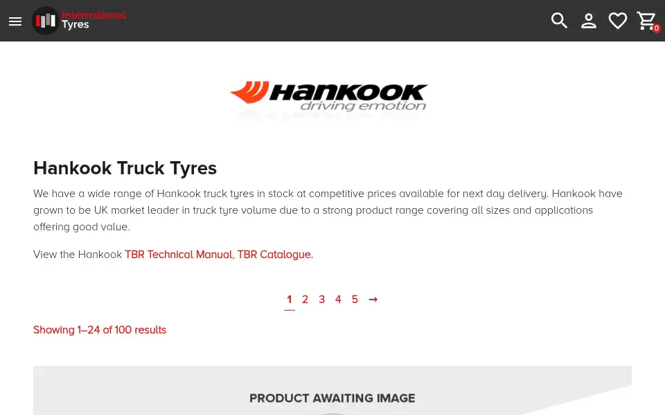 Screenshot of internationaltyres.com