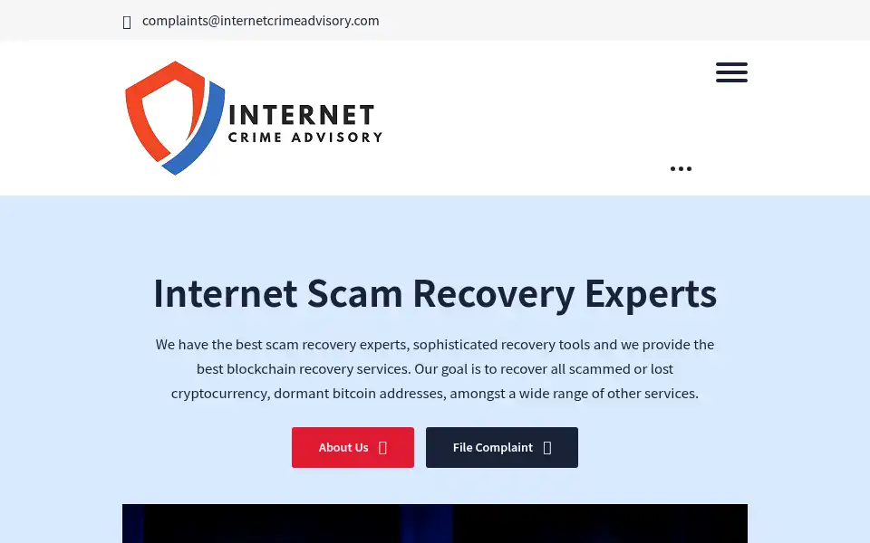 Screenshot of internetcrimeadvisory.com