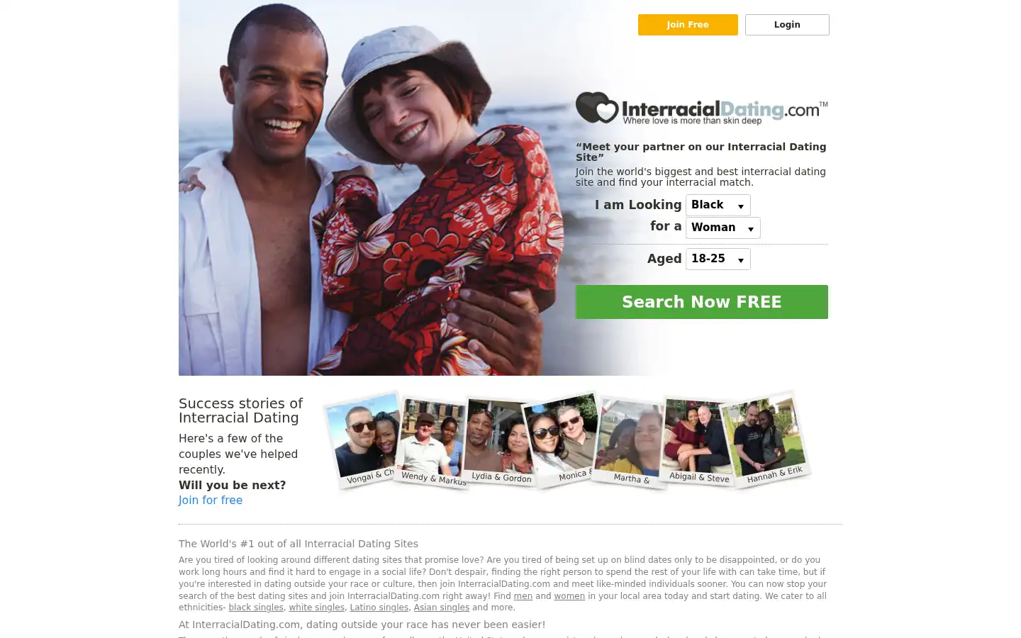 Screenshot of interracialdating.com