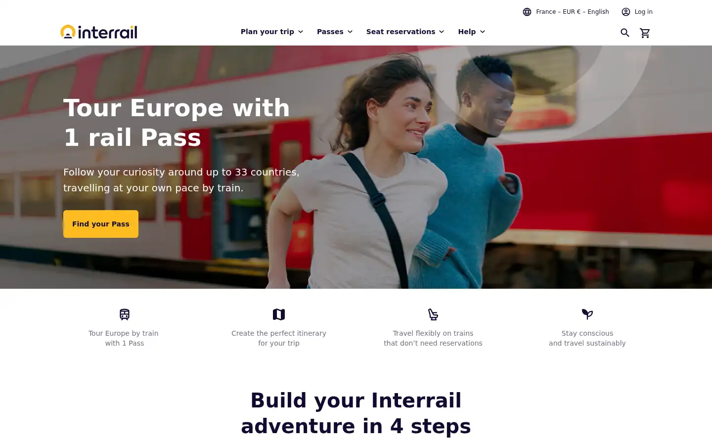 Screenshot of interrail.eu