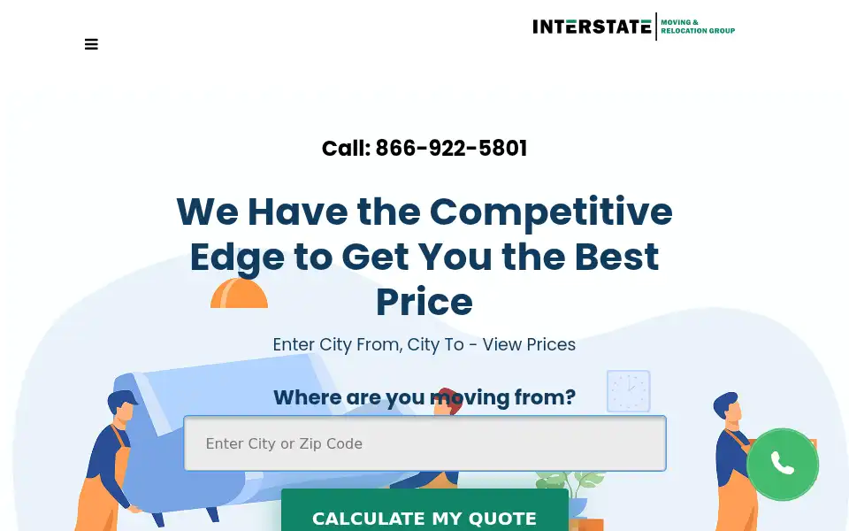 Screenshot of interstatemovingnow.com