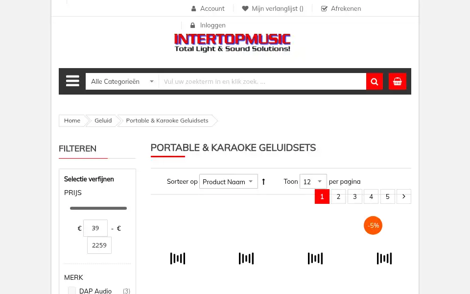 Screenshot of intertopmusic.nl