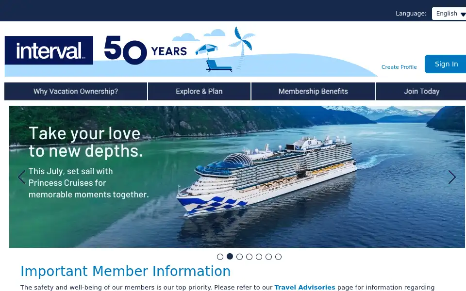 Screenshot of intervalworld.com
