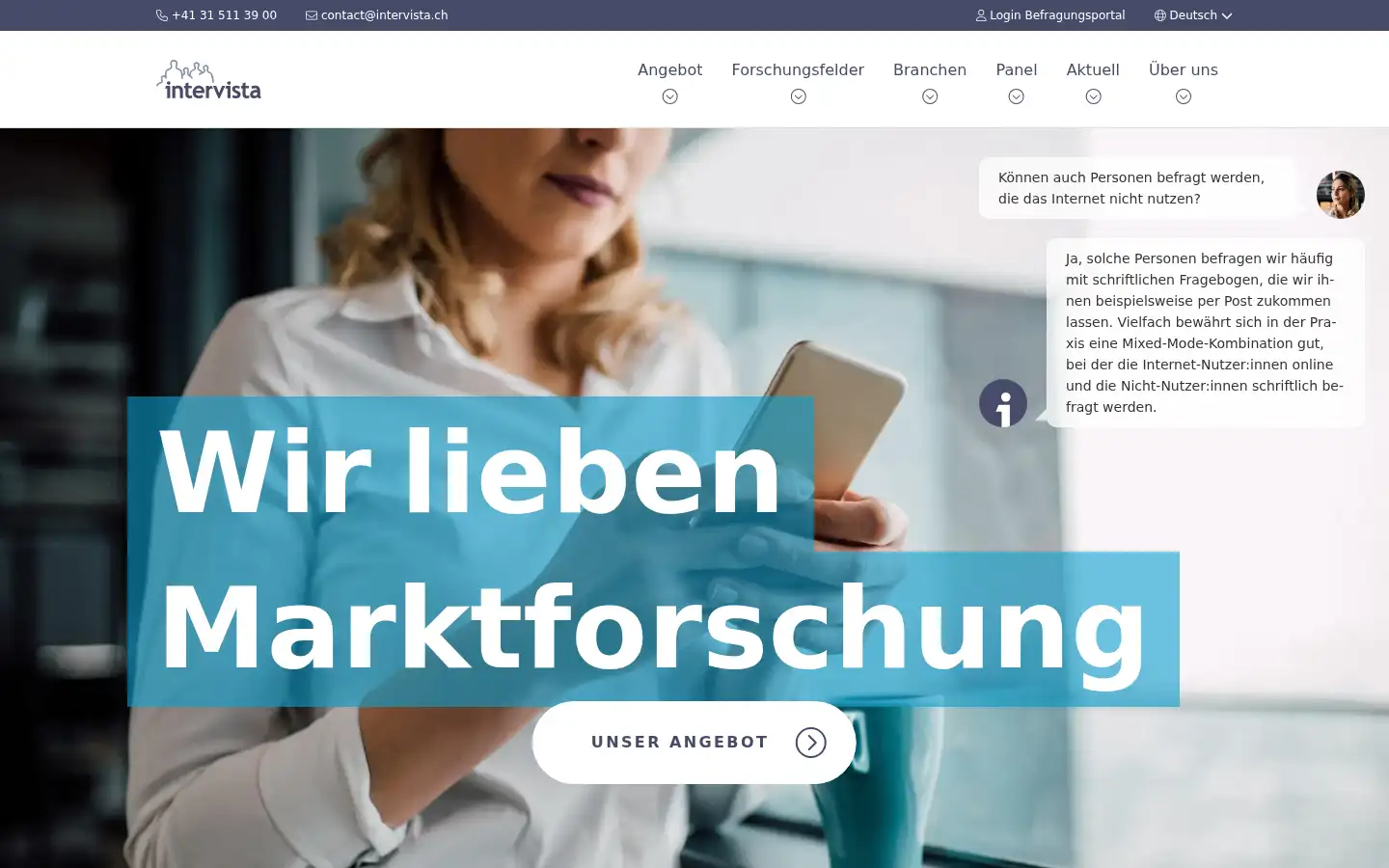 Screenshot of intervista.ch