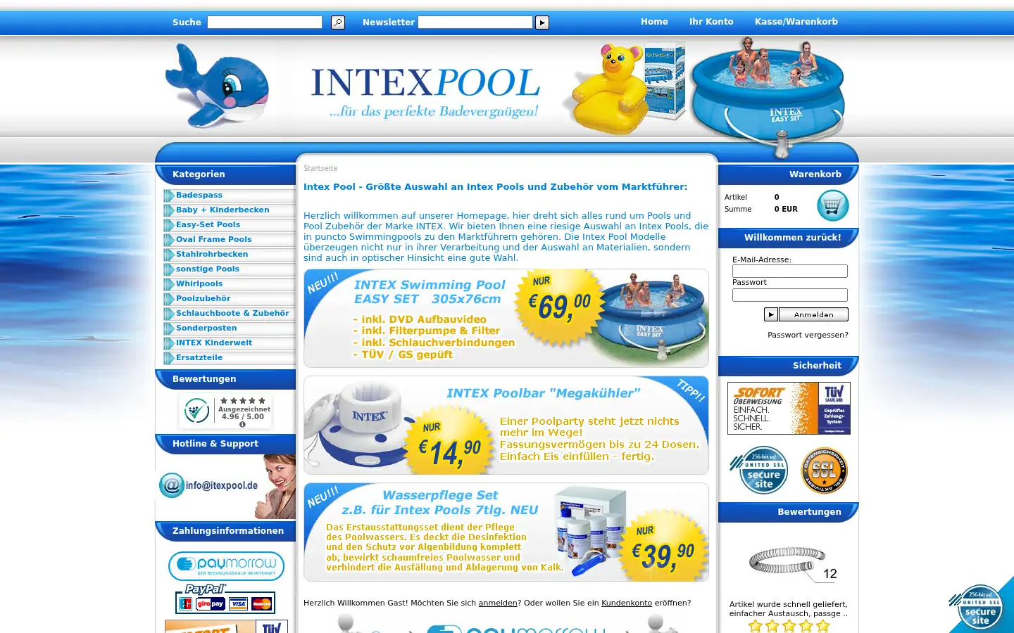 Screenshot of intexpool.de