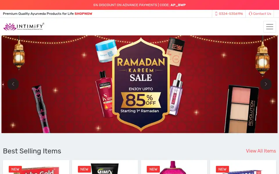 Screenshot of intimify.pk
