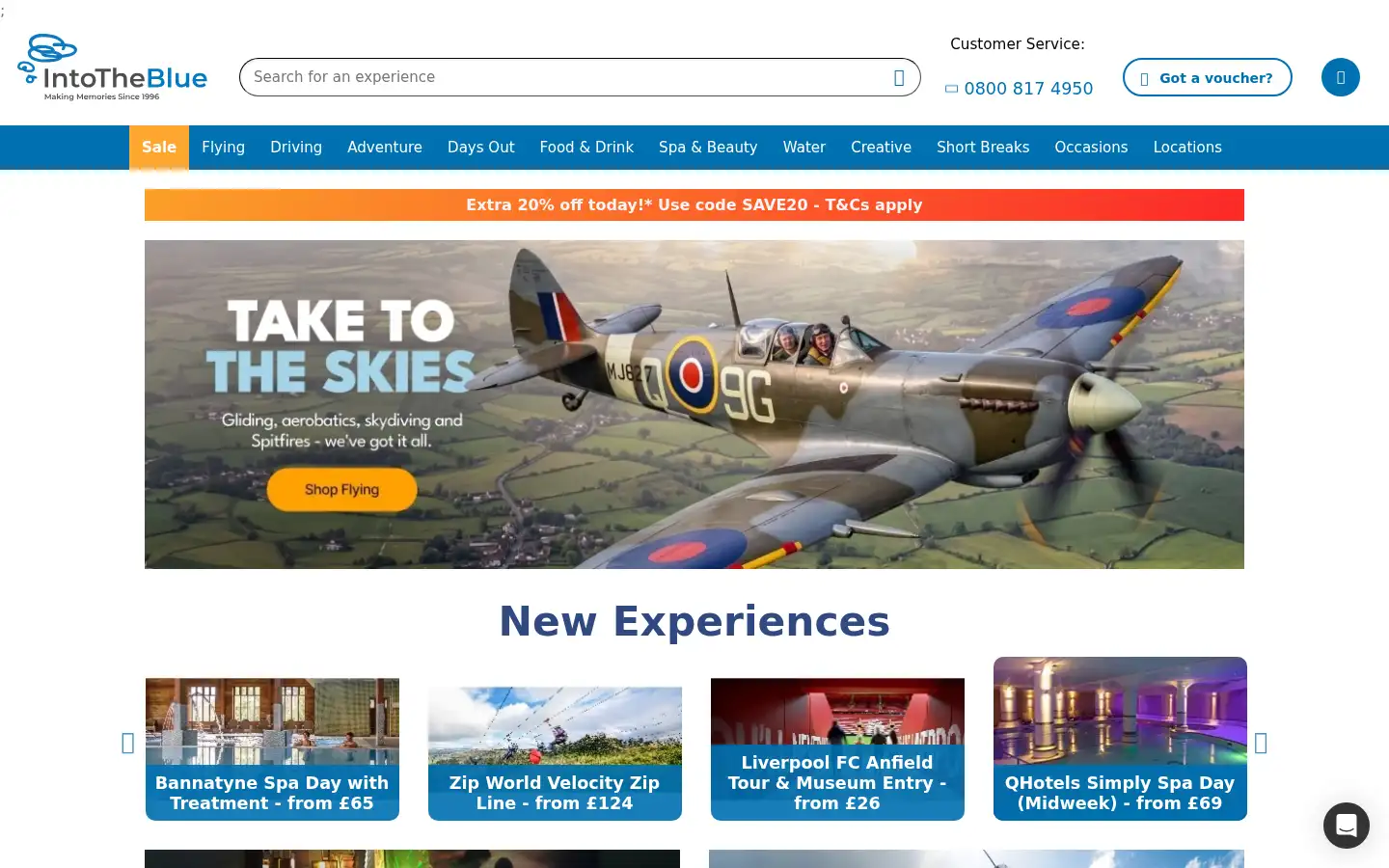 Screenshot of intotheblue.co.uk