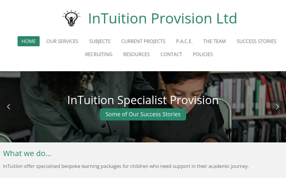 Screenshot of intuitionprovision.co.uk
