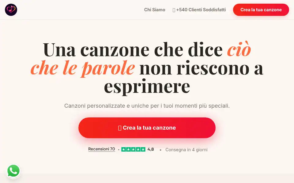 Screenshot of inunacanzone.it
