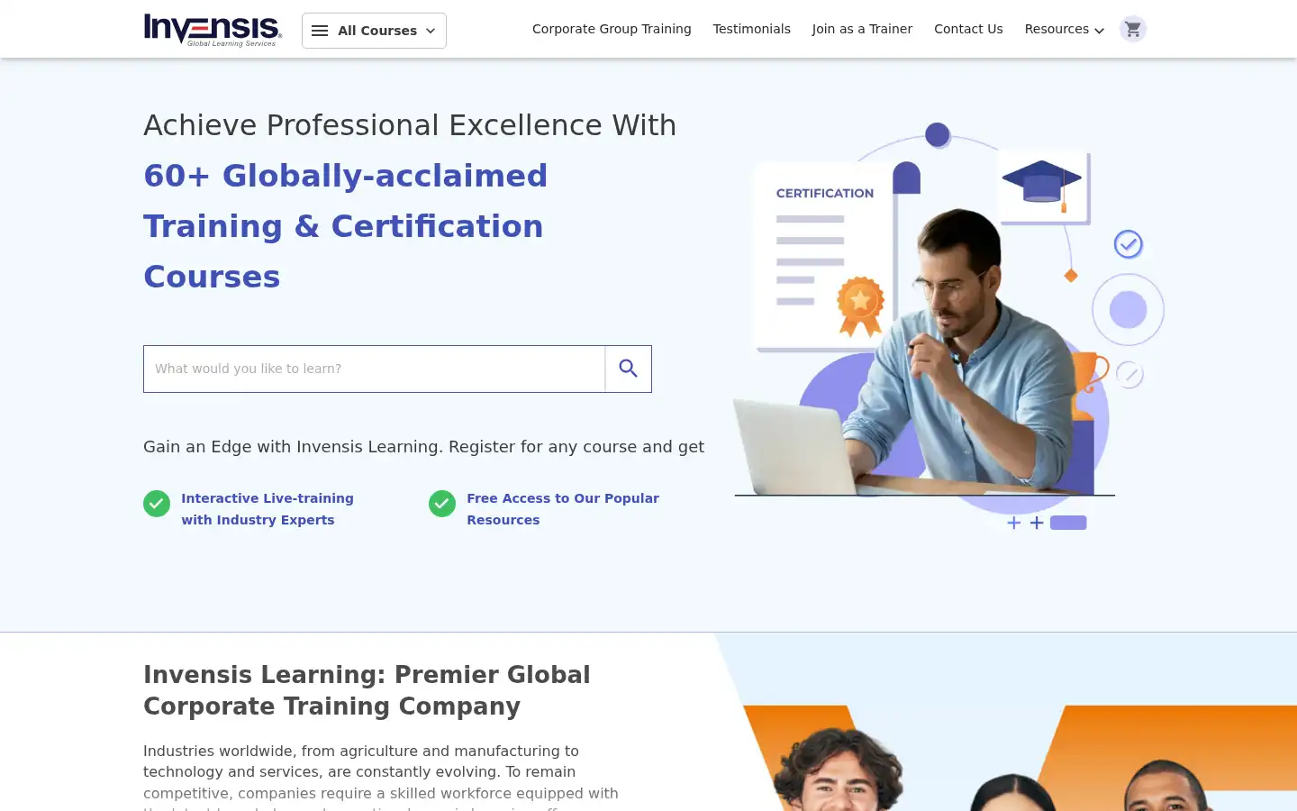 Screenshot of invensislearning.com