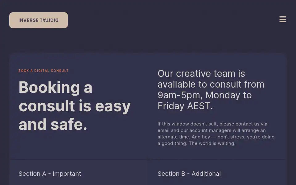 Screenshot of inversedigital.com.au