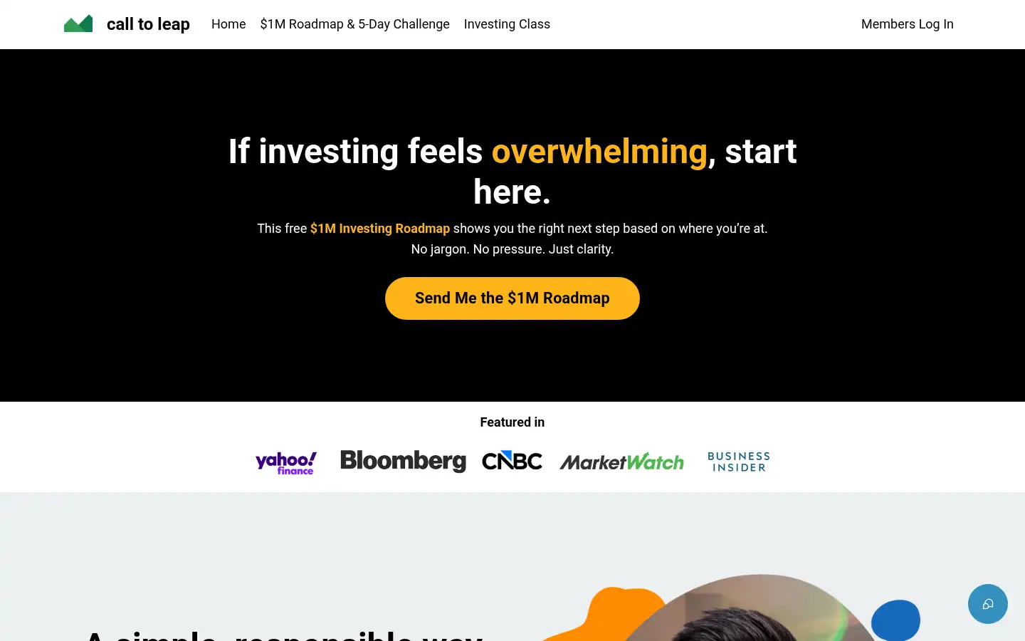 Screenshot of invest.calltoleap.com