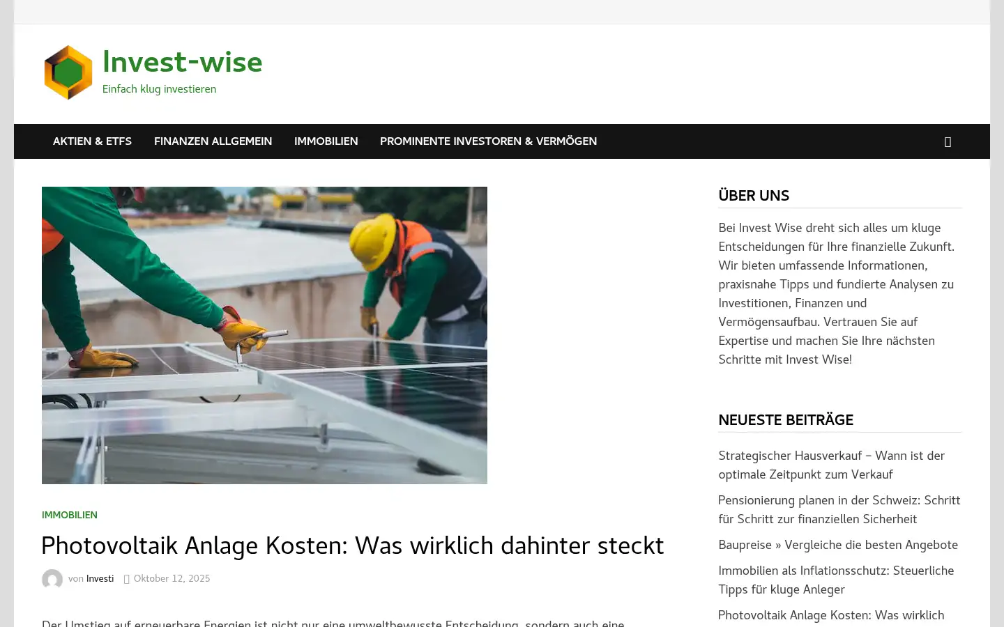 Screenshot of invest-wise.de