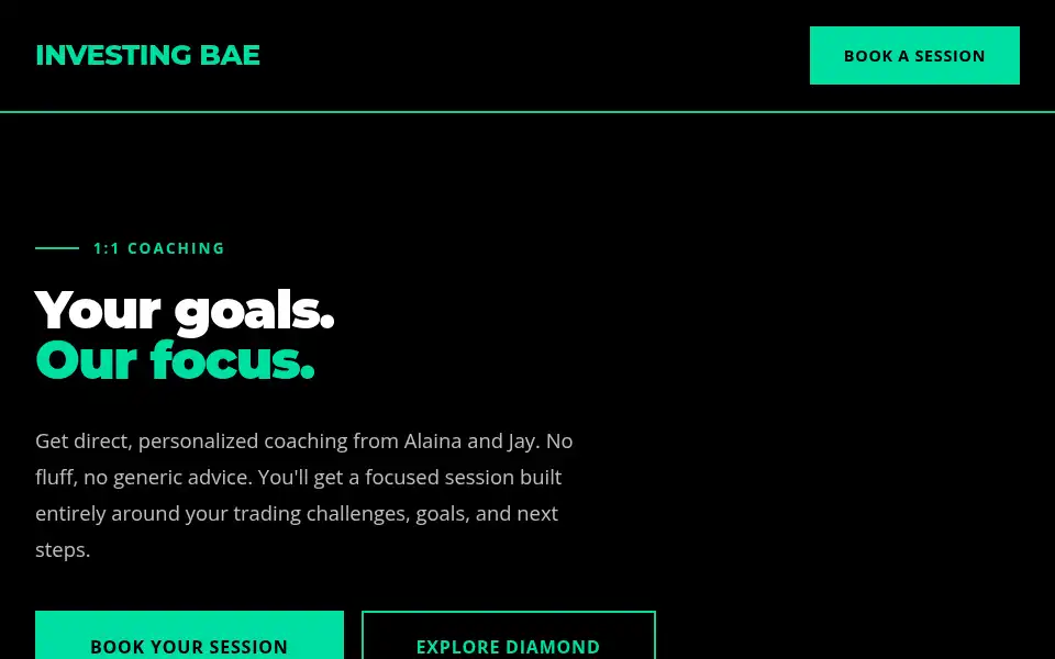 Screenshot of investingbae.com