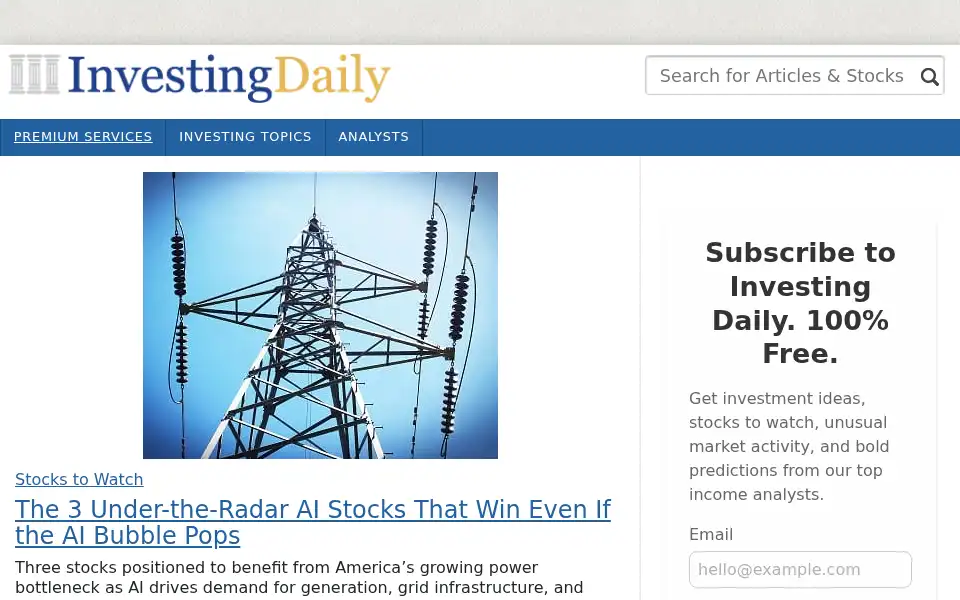Screenshot of investingdaily.com