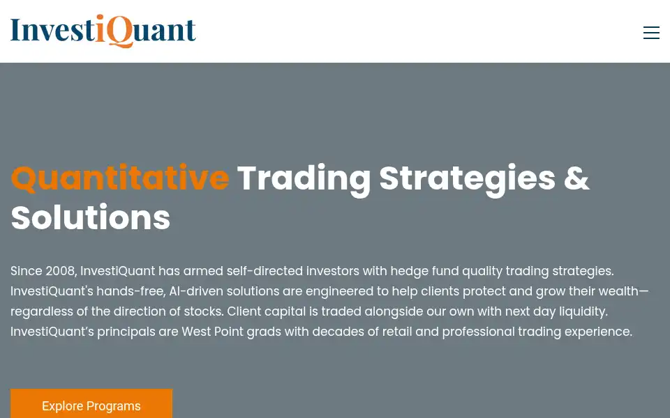 Screenshot of investiquant.com