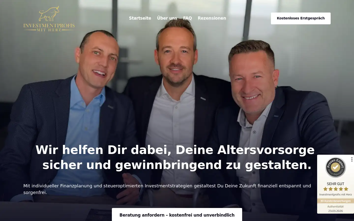 Screenshot of investmentprofismitherz.de