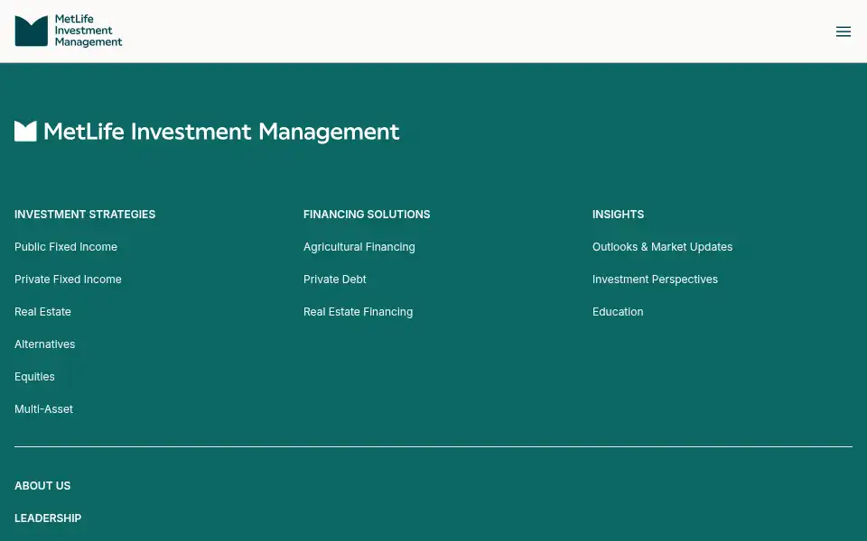 Screenshot of investments.metlife.com