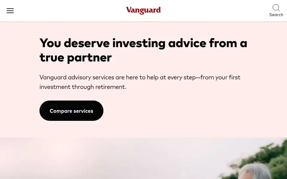 Screenshot of investor.vanguard.com