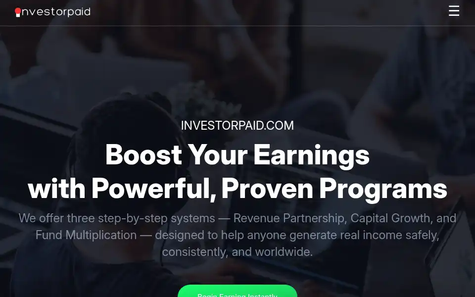 Screenshot of investorpaid.com