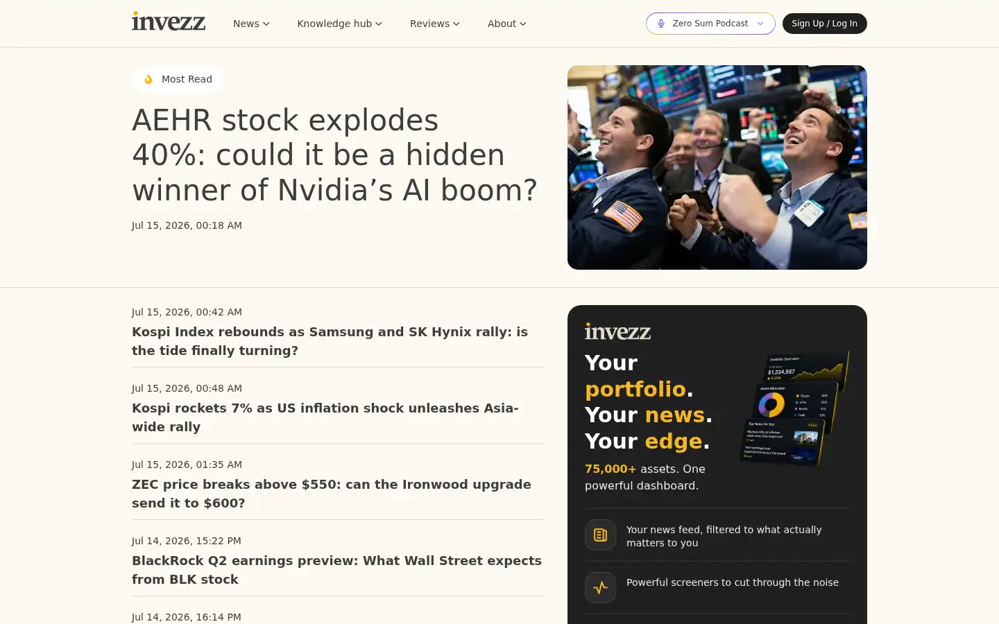 Screenshot of invezz.com