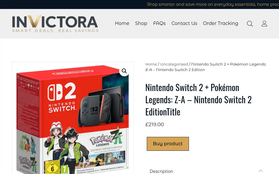 Screenshot of invictora.com