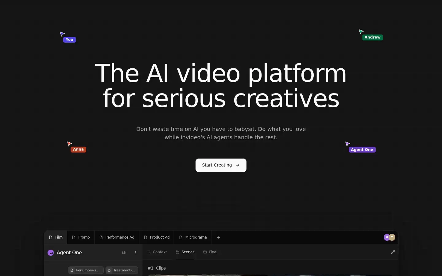 Screenshot of invideo.io