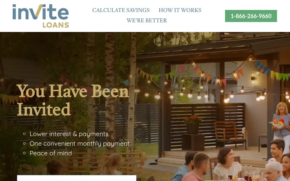 Screenshot of inviteloans.com