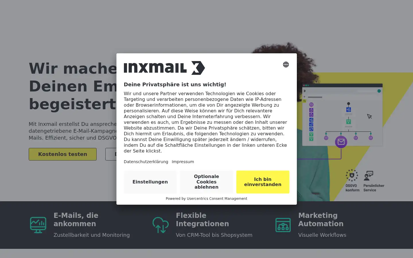 Screenshot of inxmail.de