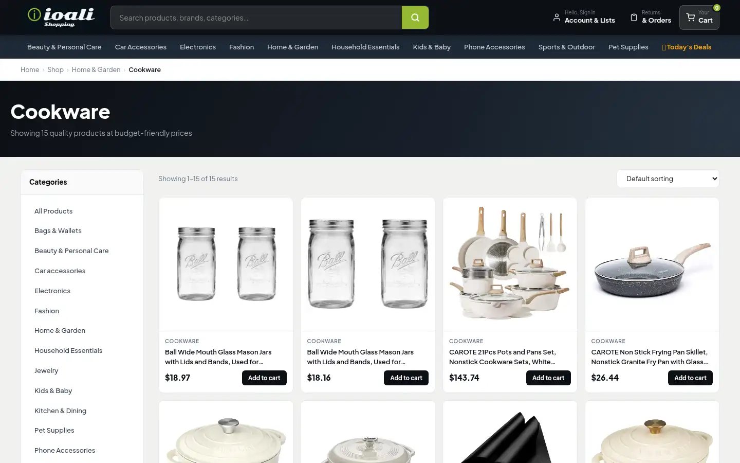 Screenshot of ioali.com