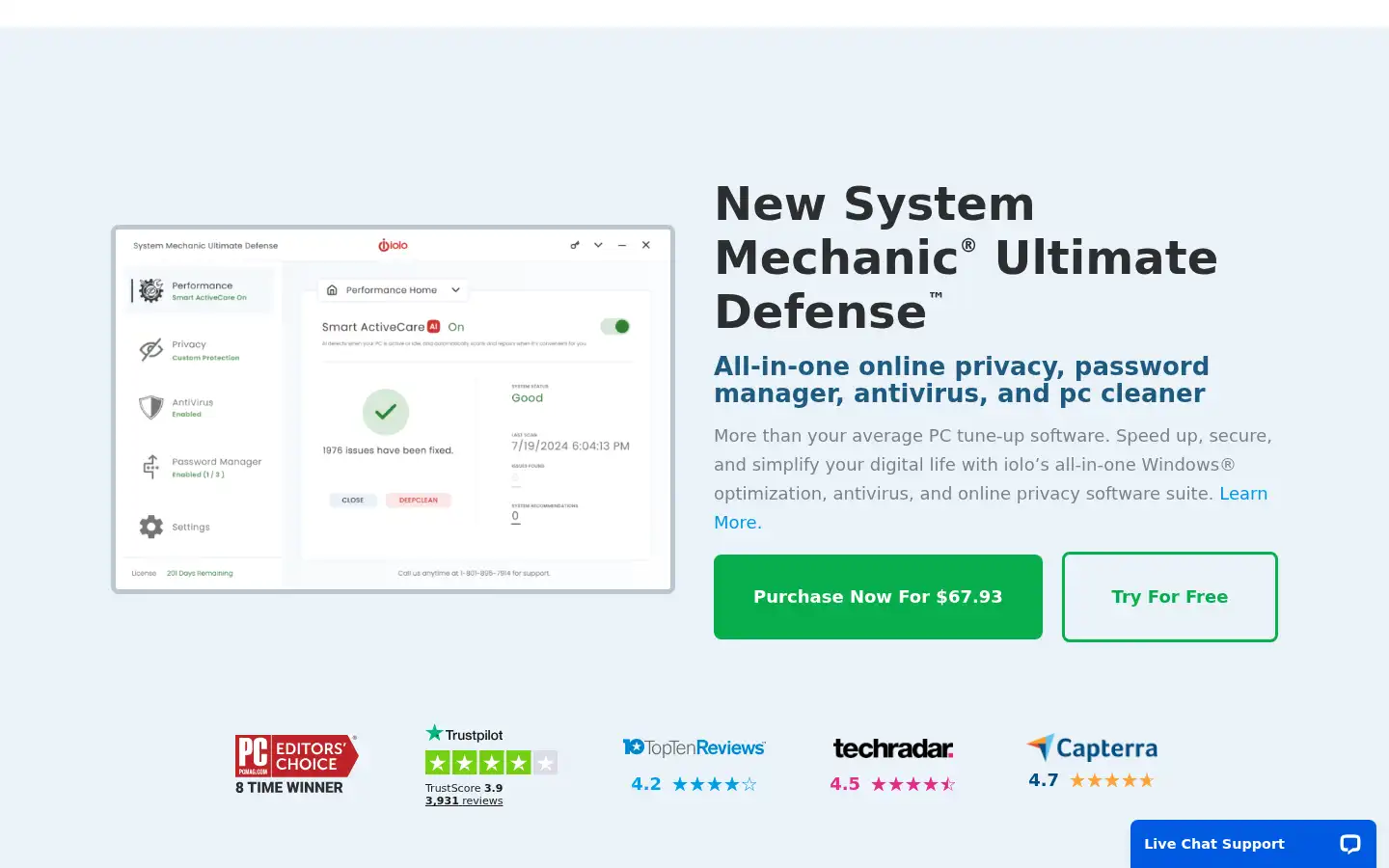 Screenshot of iolo.com