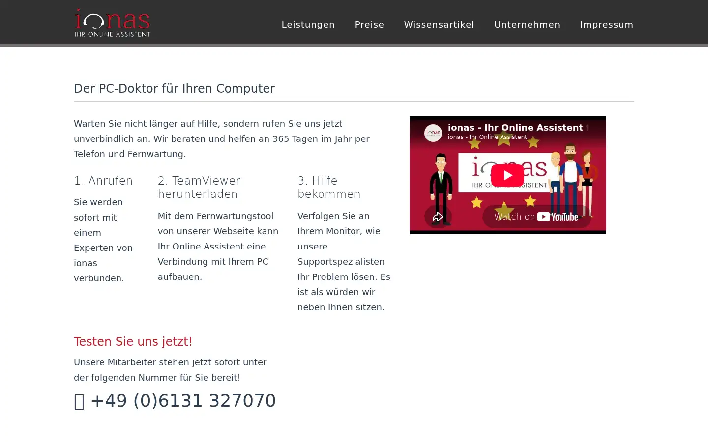 Screenshot of ionas.com