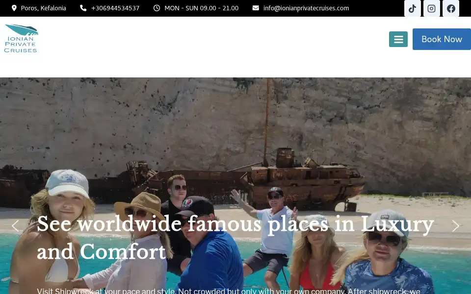 Screenshot of ionianprivatecruises.com
