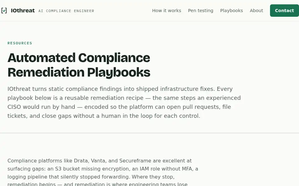 Screenshot of iothreat.com