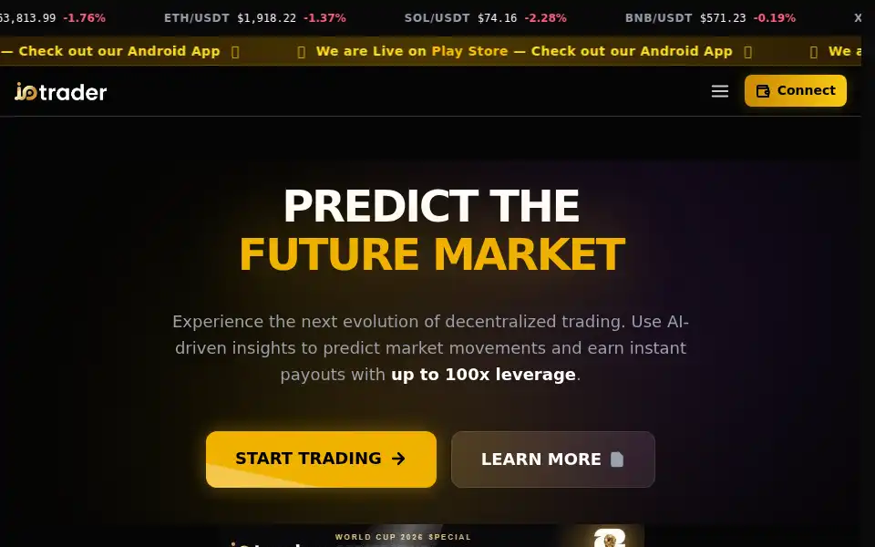 Screenshot of iotrader.io