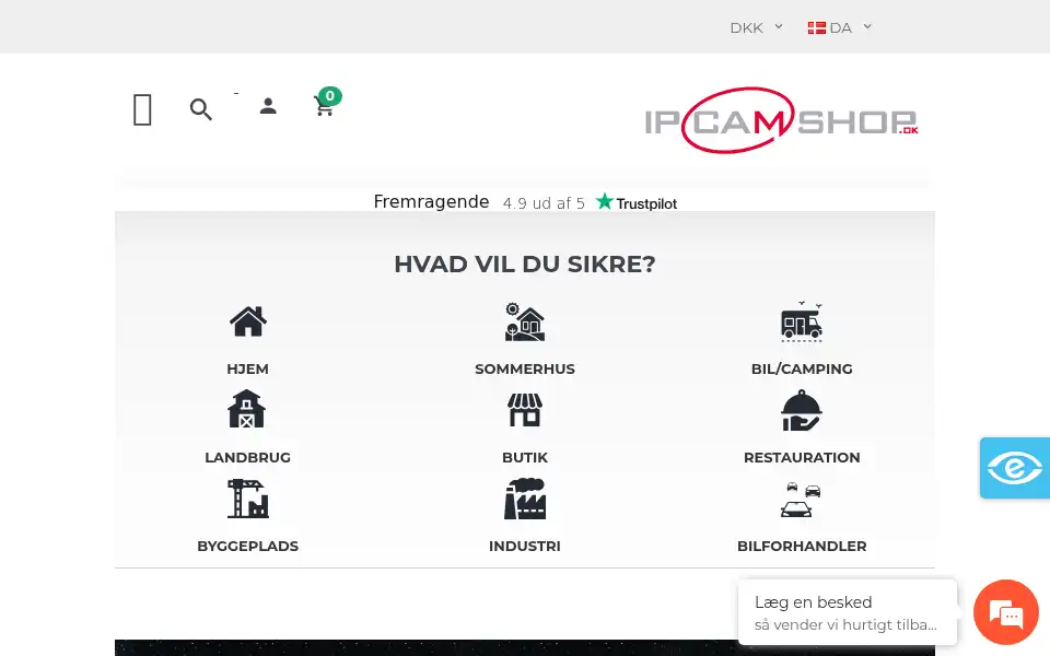 Screenshot of ipcam-shop.dk