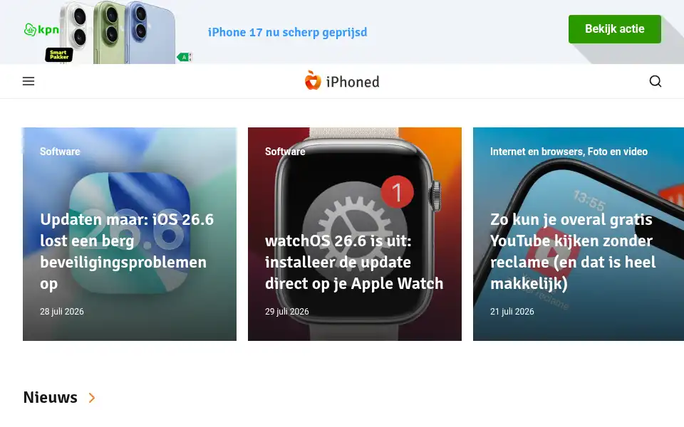 Screenshot of iphoned.nl